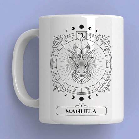 Tasse personnalisée avec prénom et signe du zodiaque - Capricorne