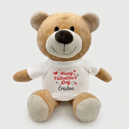 Plus : un ours en peluche personnalisé avec l'inscription « Happy Valentine's Day »