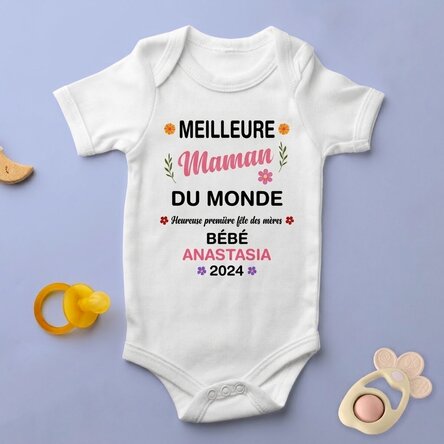 Body pour bébé personnalisé avec un message - Fête des Mères