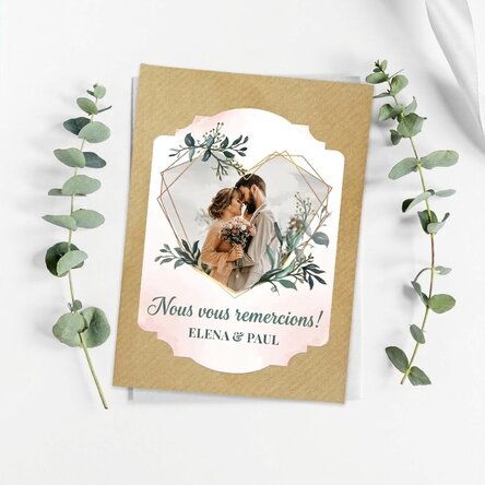 Cadeau de mariage personnalisé à planter, avec photo et texte - Cœur