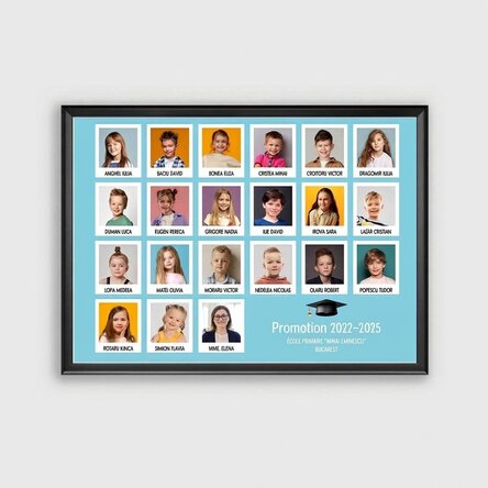 Tableau personnalisé avec un texte et 21 photos - Remise des diplômes