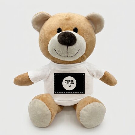 En plus, un ours en peluche personnalisé avec ton motif