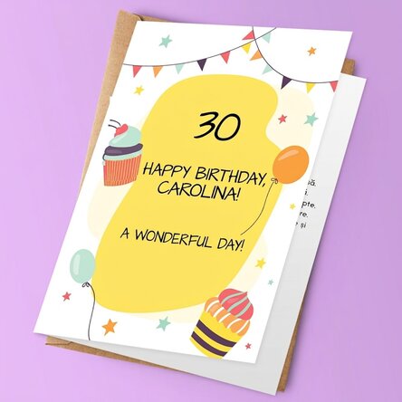 Personalised greeting card with text - Party