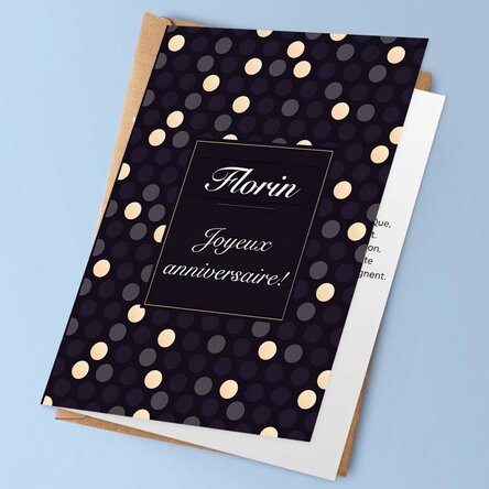 Carte de vœux personnalisée avec texte - Anniversaire