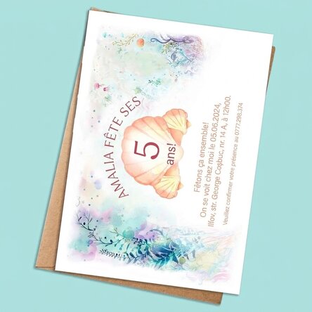 Carte personnalisée avec texte - Invitation d'anniversaire - Sirènes