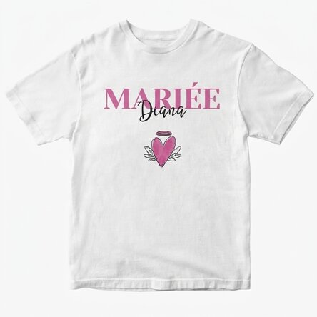 T-shirt en coton personnalisé avec un texte - Mariage