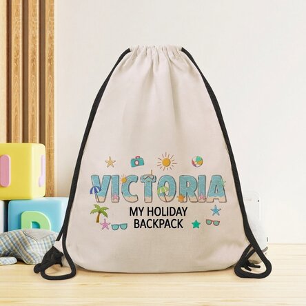 Sac à dos personnalisé avec prénom et message - Vacances d'été