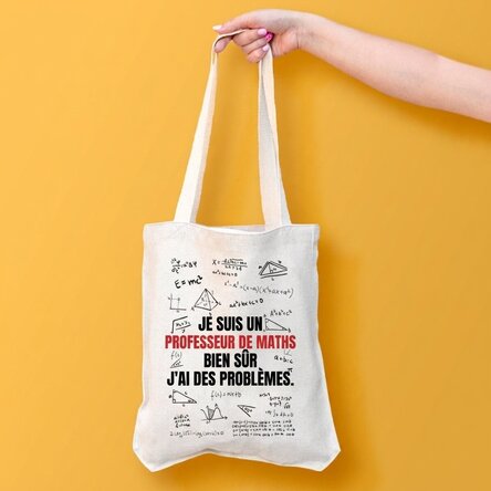 Sac personnalisé avec inscription - Prof de maths