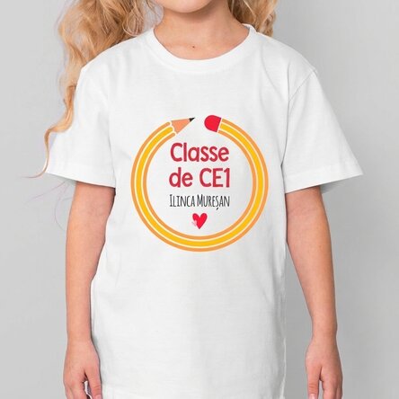 T-shirt en coton personnalisé pour enfants, pour l'école - Creion