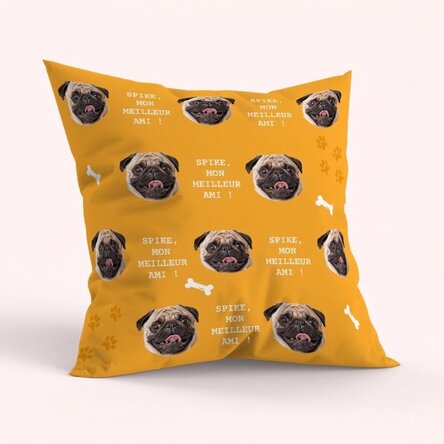 Coussin personnalisé avec 10 photos recto-verso - Chien