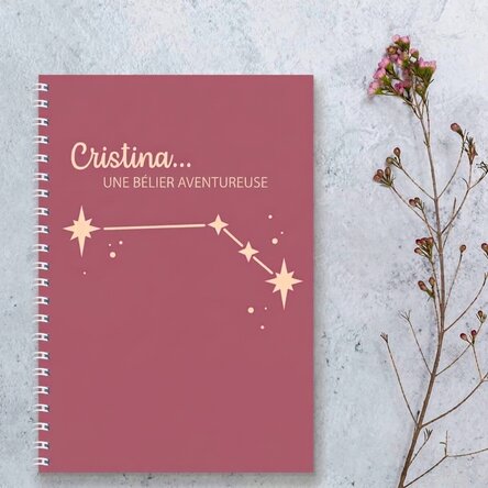 Carnet personnalisé avec inscription - Signe du zodiaque