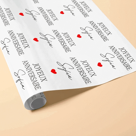 Papier d'emballage cadeau personnalisé avec texte - Simple