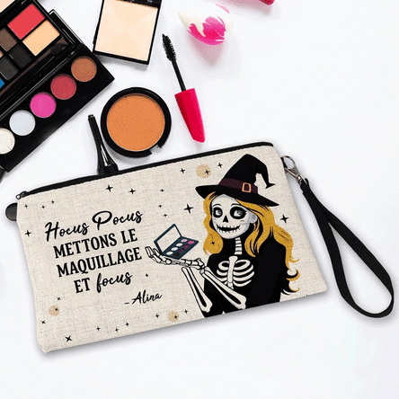 Trousse de maquillage personnalisée avec inscription - Halloween