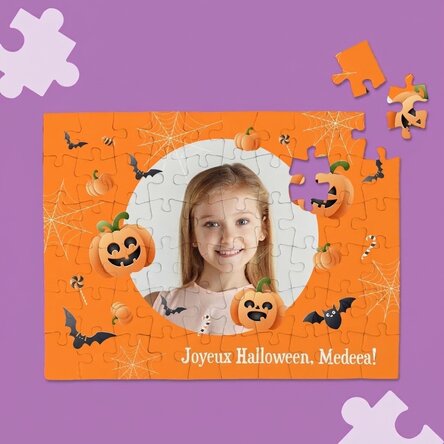 Puzzle personnalisé avec une photo et un message - Joyeux Halloween