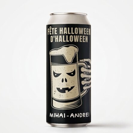Bière en canette personnalisée avec un texte - Fête de la bière d'Halloween