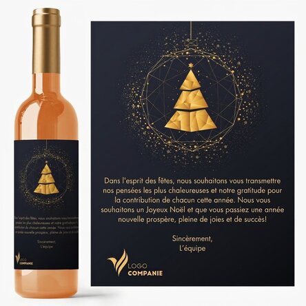 Vin personnalisé avec logo, texte et message - Gold
