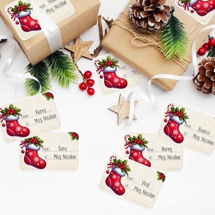 Lot de 8 autocollants personnalisés (étiquettes adhésives) - Avec toute mon affection, Saint Nicolas