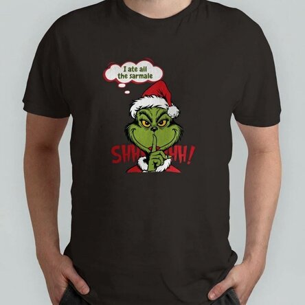 Custom cotton T-shirt with text - The Grinch's Secret