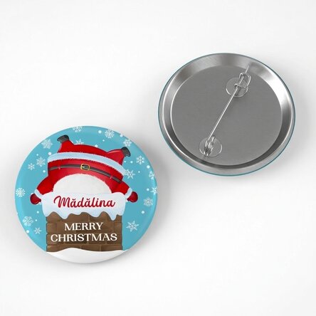 Badge personnalisé avec inscription - Père Noël