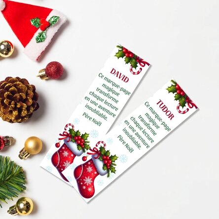 Marque-page personnalisé avec inscription : « Avec toute mon affection, Saint Nicolas »