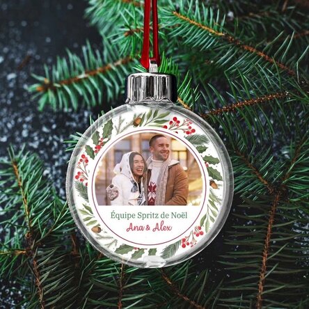 Boule de Noël personnalisée avec un message et une photo - Le cadeau idéal pour Noël