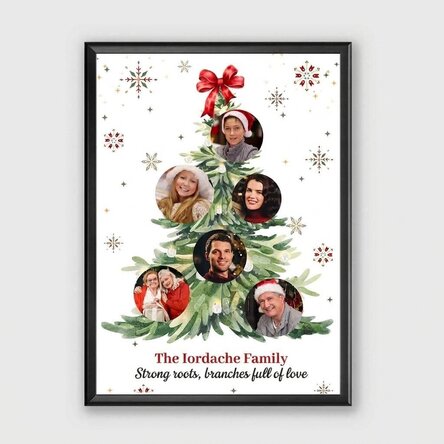 Personalised canvas with 6 photos and text - Christmas tree with memories