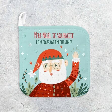 Sous-verre personnalisé pour casserole chaude avec message - Père Noël