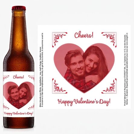 Bière personnalisée avec une photo et un message - Joyeuse Saint-Valentin !