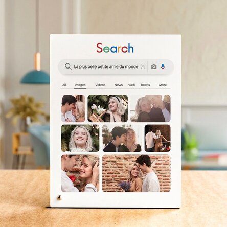 Cadre photo de bureau personnalisé avec des photos et du texte - Recherche