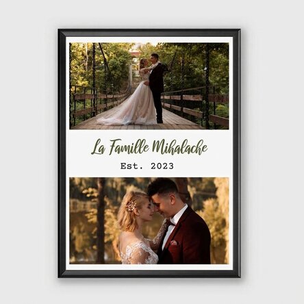Tableau personnalisé avec 2 photos et un texte