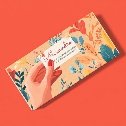 Chocolat personnalisé avec un message - Message de printemps