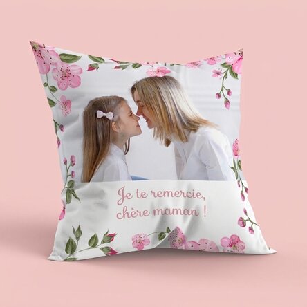 Coussin personnalisé avec photo et message - Mon printemps