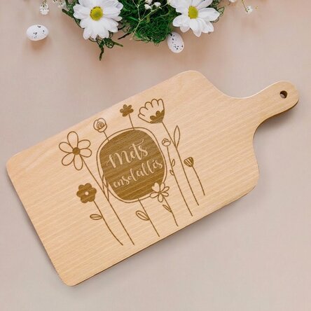 Planche à découper personnalisée avec message - Plats ensoleillés