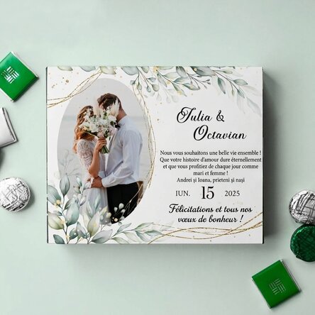 Boîte de bonbons personnalisée avec un message et une photo - Casa de piatra