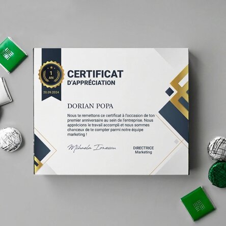 Boîte de bonbons personnalisée avec un message - Remerciements aux employés