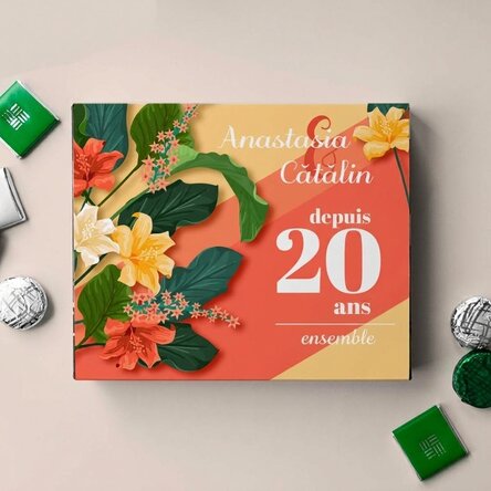 Boîte de bonbons personnalisée avec un message - Flowers