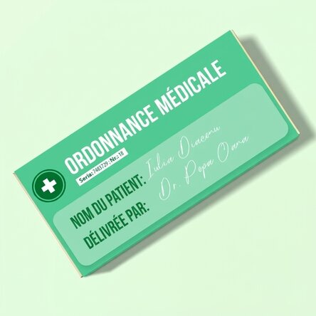 Chocolat personnalisé avec un message - Ordonnance médicale