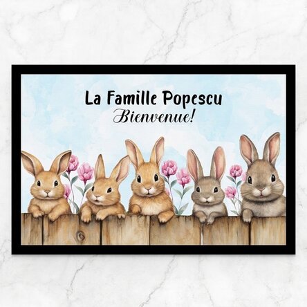 Paillasson personnalisé avec inscription - Lapins de Pâques