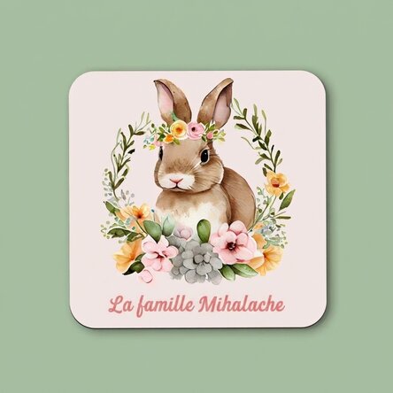 Porte-verre personnalisé avec inscription - Lapin
