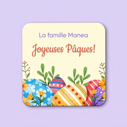 Porte-verre personnalisé avec un message - Joyeuses Pâques !