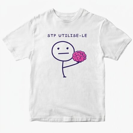 T-shirt en coton personnalisé avec un texte - Brain