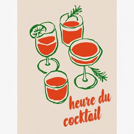 Affiche « Cocktail o'clock »