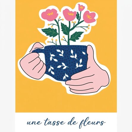Affiche « Une tasse de fleurs »