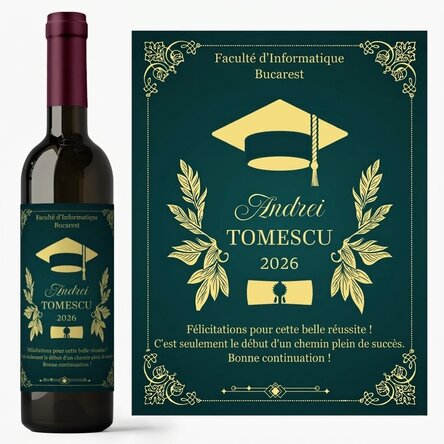 Vin personnalisé avec message - Diplômé