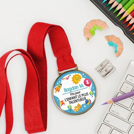 Médaille personnalisée avec inscription - Journée de l'enfant