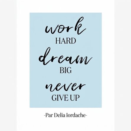 Affiche personnalisée avec texte - Never Give Up
