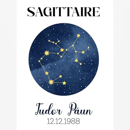 Affiche personnalisée avec texte - La constellation du Sagittaire