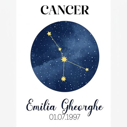 Affiche personnalisée avec texte - La constellation du Cancer