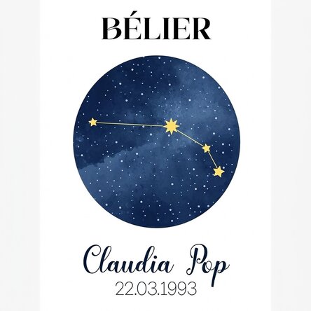 Affiche personnalisée avec texte - La constellation du Bélier