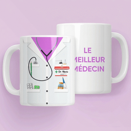 Tasse personnalisée avec inscription - Pour les médecins